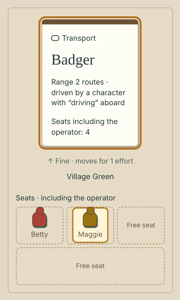 The Badger with its team in the cab